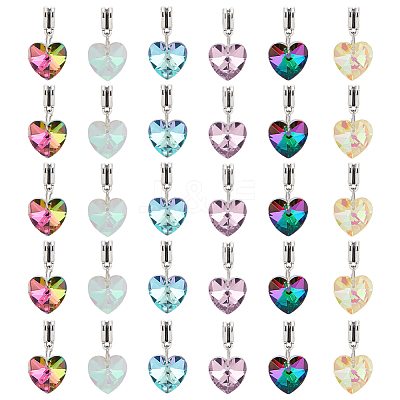30Pcs 6 Colors Electroplated Glass European Dangle Charms PALLOY-PH01830-1