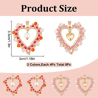 8Pcs 2 Styles Alloy Pendants PALLOY-GO00027-1
