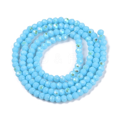 Electroplate Opaque Solid Color Glass Beads Strands EGLA-A044-P1mm-L08-1