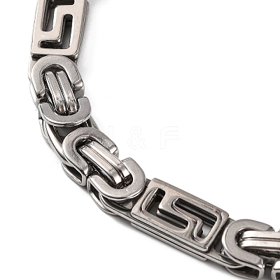 Tarnish Resistant 201 Stainless Steel Byzantine Chain Bracelets BJEW-B078-90P-1