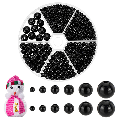 1070Pcs 6 Styles ABS Plastic Imitation Pearl Beads KY-PH0001-44-1