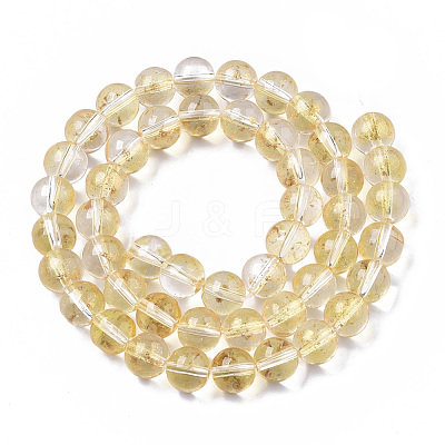 Transparent Spray Painted Glass Bead Strands GLAA-N035-03C-B08-1