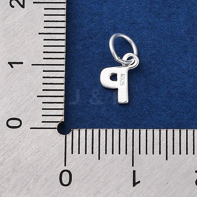 925 Sterling Silver Letter Charms STER-C012-01S-P-1