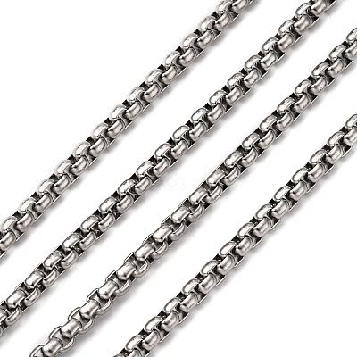 Tarnish Resistant Men's Jewelry Making 304 Stainless Steel Box Chains CHS-A003F-4.0mm-1