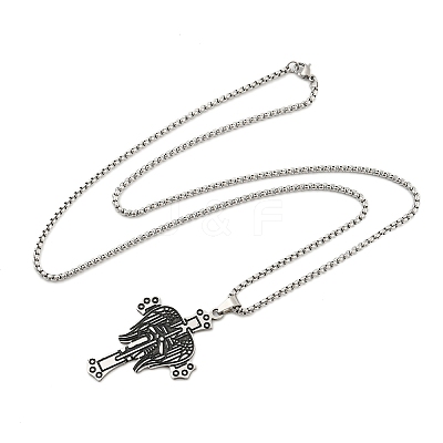 201 Stainless Steel Pendant Necklaces NJEW-H030-03P-1