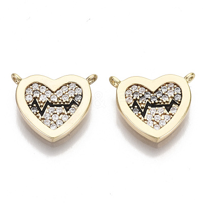 Brass Micro Pave Clear Cubic Zirconia Charms KK-S356-073-NF-1