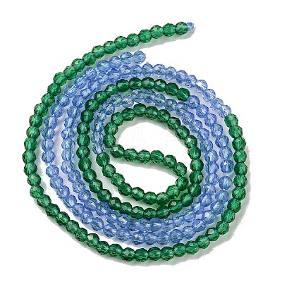 Transparent Gradient Color Glass Beads Strands GLAA-H021-01A-41-1