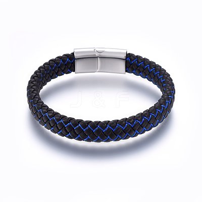 Microfiber Imitation Leather Braided Cord Bracelets BJEW-E345-07P-1