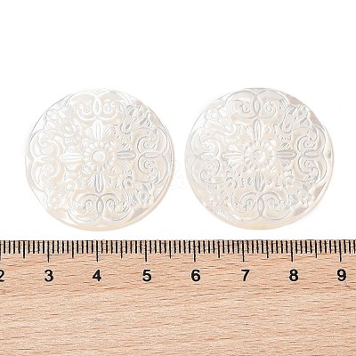Natural White Shell Cabochons SSHEL-C012-12-1