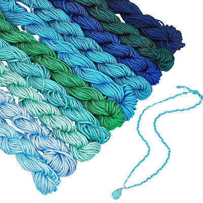 10 Bundles 10 Colors Nylon Braided Cord NWIR-PH0002-06B-02-1