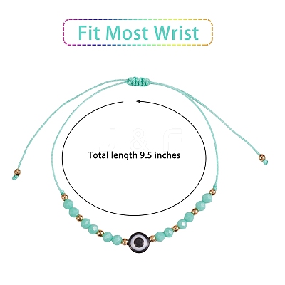 Adjustable Waxed Cord Braided Bead Bracelets BJEW-SZC0001-03B-1
