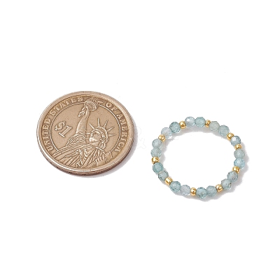 Natural Apatite Beaded Stretch Rings for Women RJEW-JR00868-03-1