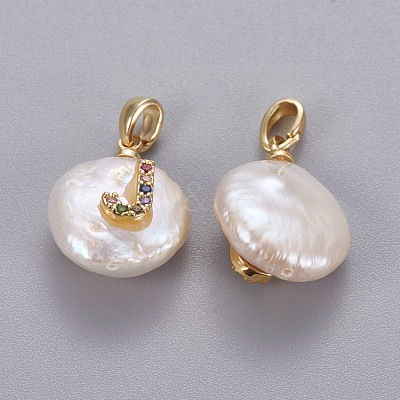 Natural Cultured Freshwater Pearl Pendants KK-L187-B-01J-1