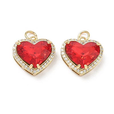 Brass Micro Pave Cubic Zirconia Pendants KK-C252-02C-G-1