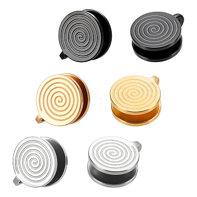 6Pcs 3 Colors 304 Stainless Steel Vortex Cuff Earrings EJEW-UN0002-74-1