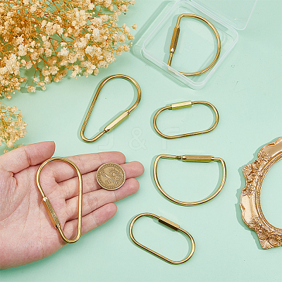 6Pcs 3 Styles Brass Screw Clasps FIND-DC0008-01-1