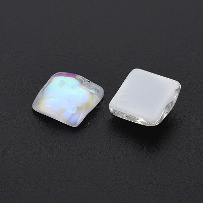 Translucent Electroplated Glass Cabochons EGLA-T026-003-1