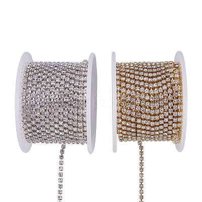 Brass Rhinestone Strass Chains CHC-BC0001-05-1