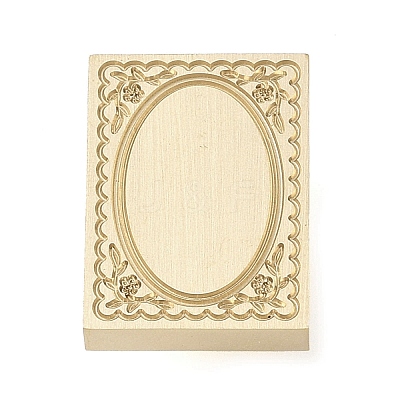 Rectangle Flower Frame Brass Stamp Heads LS-AJEW-M037-04G-03-1