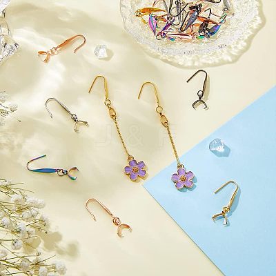 30Pcs 5 Colors 316 Stainless Steel Earring Hooks STAS-FH0001-62-1