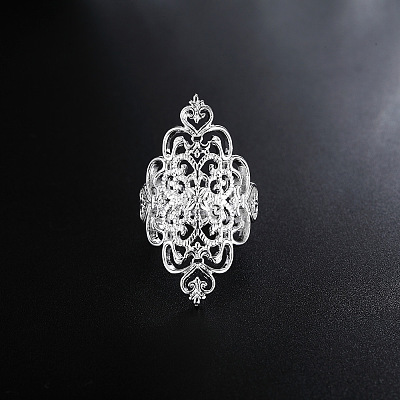 Hollow Out Flower Brass Finger Rings for Women FS-WG816AE-01-1