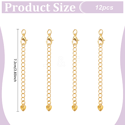 12Pc Brass Chain Extender FIND-BC0013-75B-1