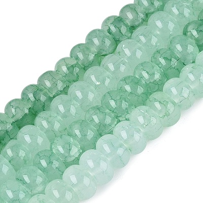 Imitation Jade Crackle Glass Beads Strands GLAA-Q108-05A-A06-1