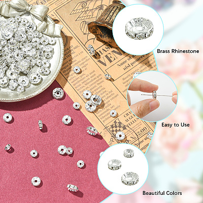 Brass Rhinestone Spacer Beads RB-PA0001-01-1