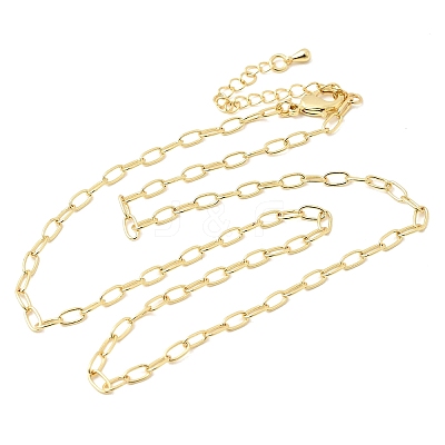 3MM Brass Cable Chain Necklaces for Women NJEW-F366-01A-1