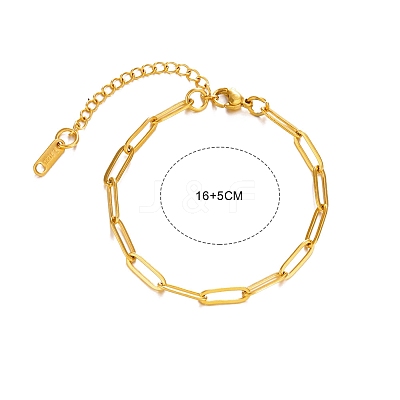304 Stainless Steel Paperclip Bracelets PW-WGB3E23-01-1