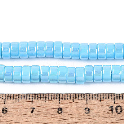 AB Color Plated Opaque Glass Beads Strands LS-GLAA-T026-3x6mm-P06-1