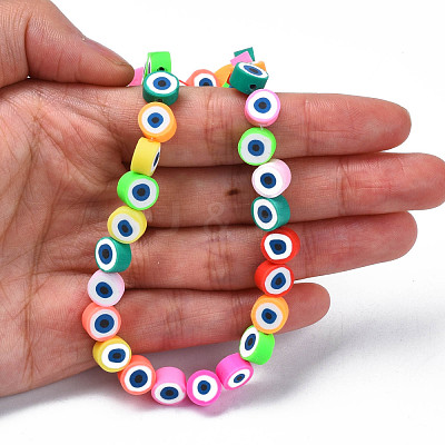Handmade Polymer Clay Bead Strands CLAY-N006-74-1