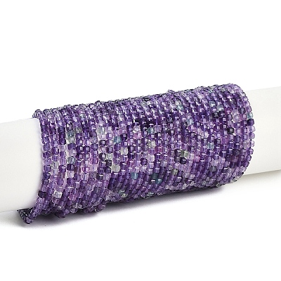 Natural Purple Fluorite Beads Strands G-P553-E02-02-1