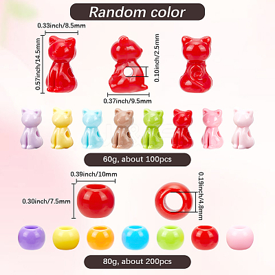 140G 2 Styles Opaque Acrylic Beads SACR-SC0001-61-1