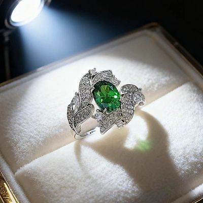 Brass Micro Pave Cubic Zirconia Finger Rings FS-WG962D3-09-1