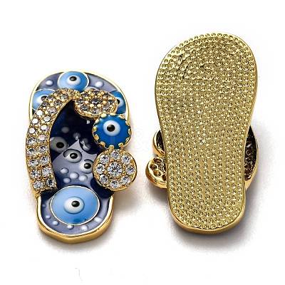 Brass Clear Cubic Zirconia Pendants KK-B028-10G-B-1