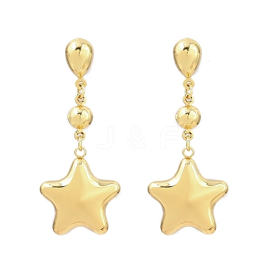 304 Stainless Steel Dangle Stud Earrings EJEW-P325-04A-G-1