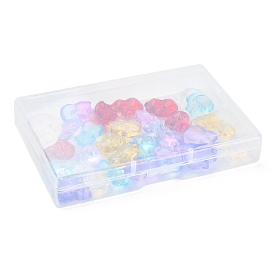 30Pcs 6 Colors Transparent Spray Painted Glass Pendants GLAA-FS0001-28-1