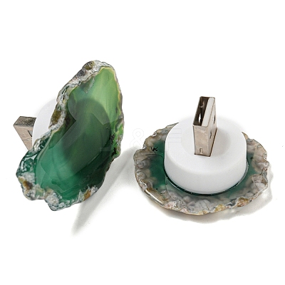 Dyed & Heatsd Natural Agate Slice USB Night Light Decoration G-Q170-10C-1