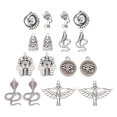 16Pcs 8 Style Alloy Pendant FIND-SC0001-74-1