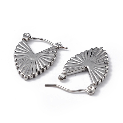 Non-Tarnish 304 Stainless Steel Teardrop Thick Hoop Earrings for Women EJEW-I284-16P-1