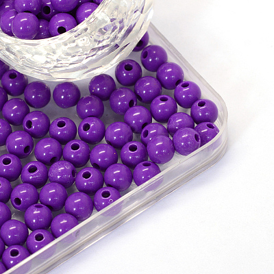 Opaque Acrylic Beads MACR-S802-6mm-QZ54-1