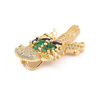 Rack Plating Brass Micro Pave Cubic Zirconia Pendants LS-ZIRC-C035-01G-01-1