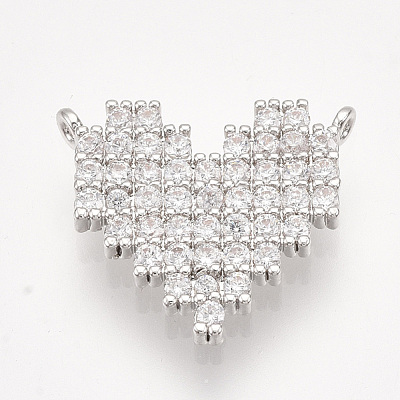 Brass Micro Pave Cubic Zirconia Pendants X-ZIRC-S061-122P-1