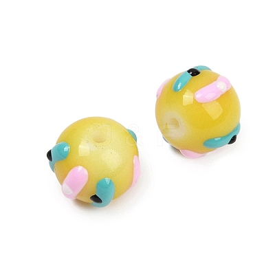 Baking Paint Glass Enamel Beads LAMP-R004-05J-1