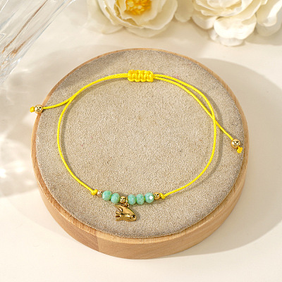 Brass Fish Charm Braided Bracelets BX9952-1