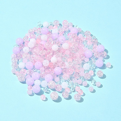 DIY Round Acrylic Beads Bracelets Making Kits DIY-FS0007-02B-1