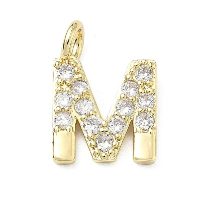 Brass Micro Pave Clear Cubic Zirconia Pendants KK-I476-01G-M-1