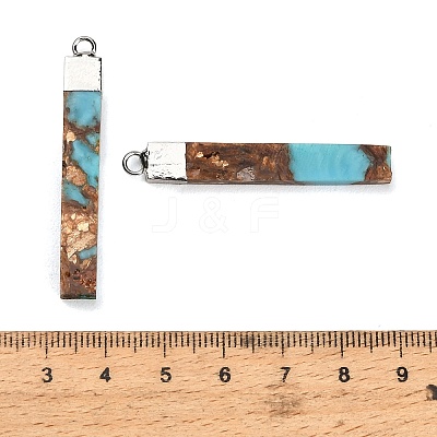 Dyed Synthetic Turquoise & Gold Foil Pendants GG-CBAA20A-12P-01-1