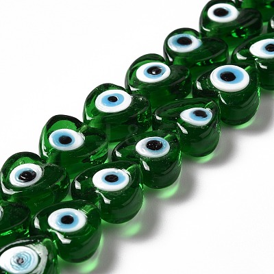 Handmade Evil Eye Lampwork Beads Strands LAMP-E023-07B-05-1